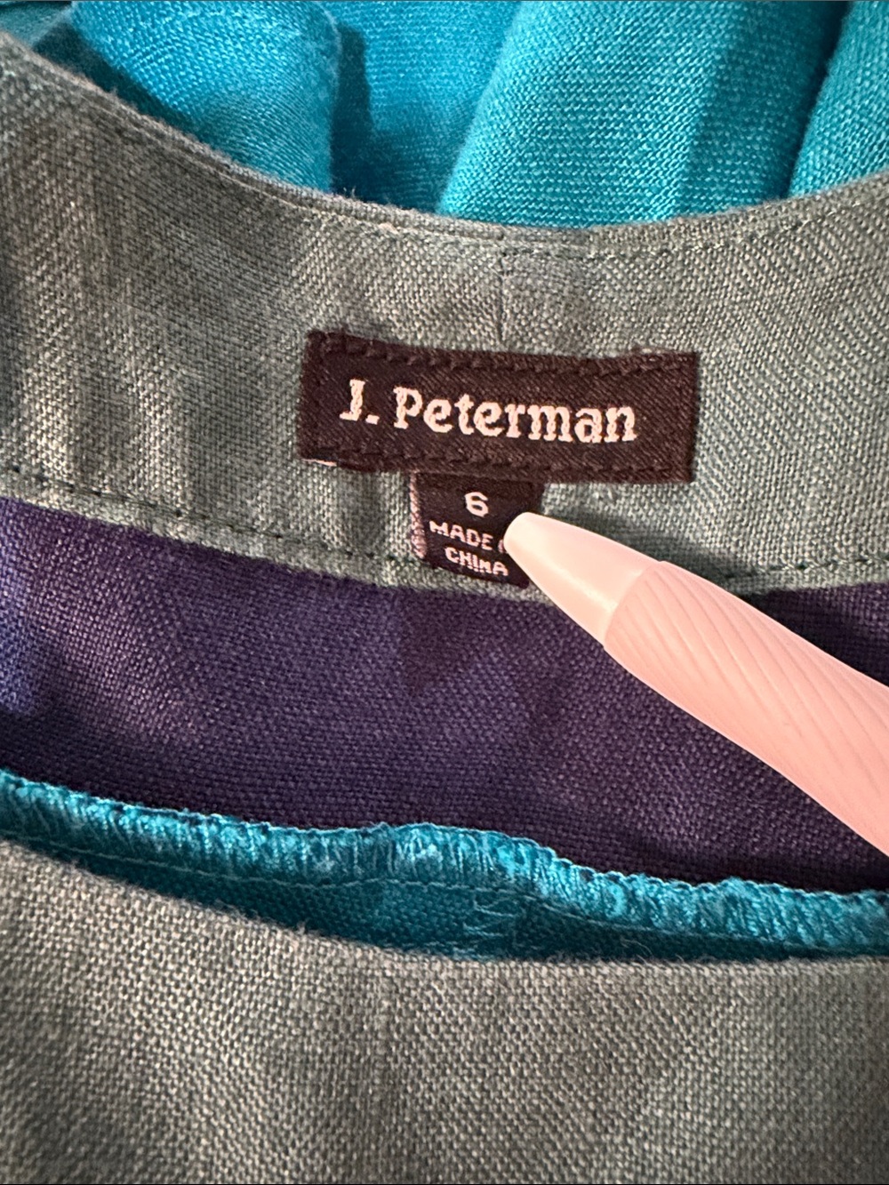 J Petermen | Linen Fit & Flare midi dress Women’s size 6 stripe color block EUC - Picture 5 of 7